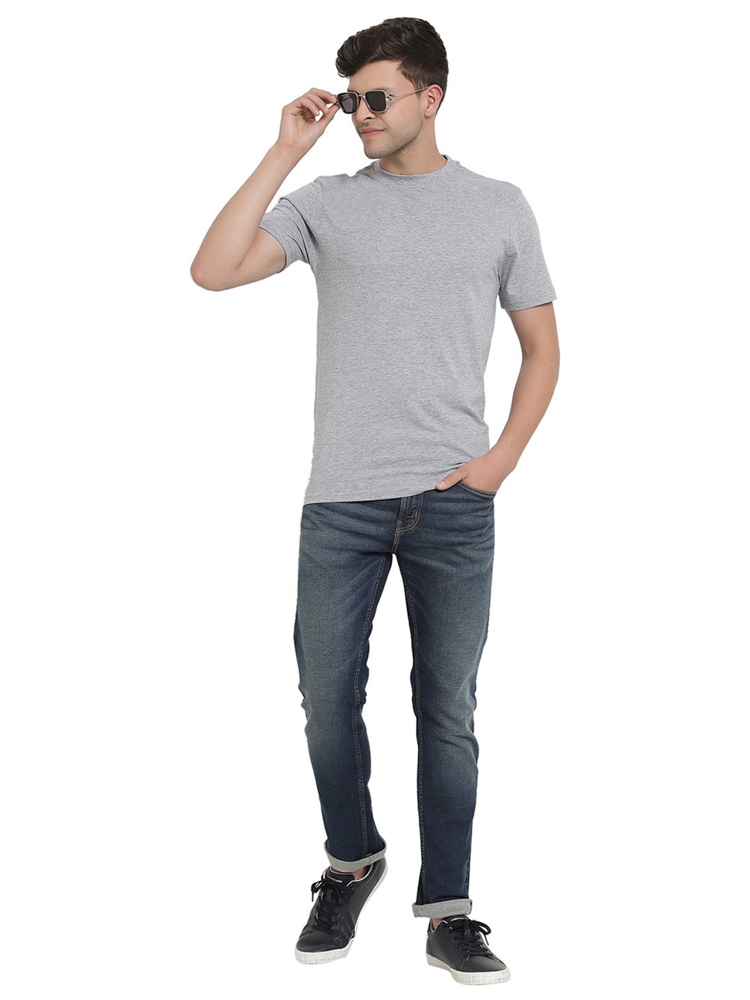 Proteens Light Grey Round Neck T-Shirt