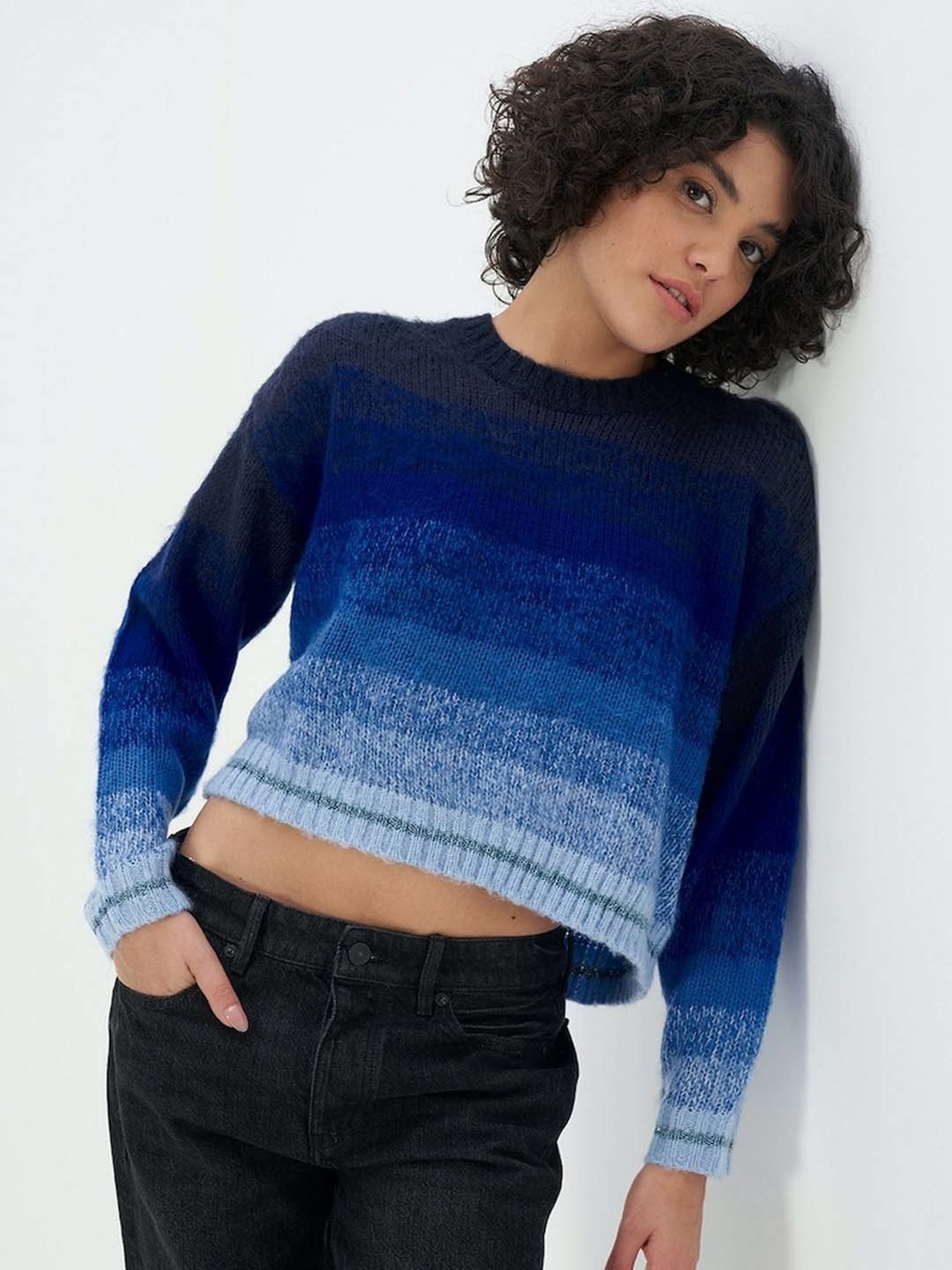 American Eagle Outfitters Blue Striped Sweaters