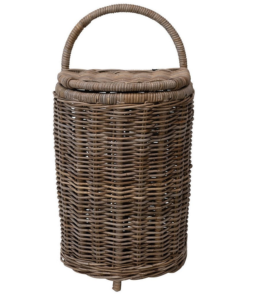 Edgehill Collection Hand-Woven Rattan Market Basket
