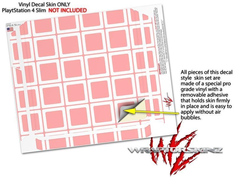 Squared Pink Skin fits Sony PS4 Slim Gaming Console