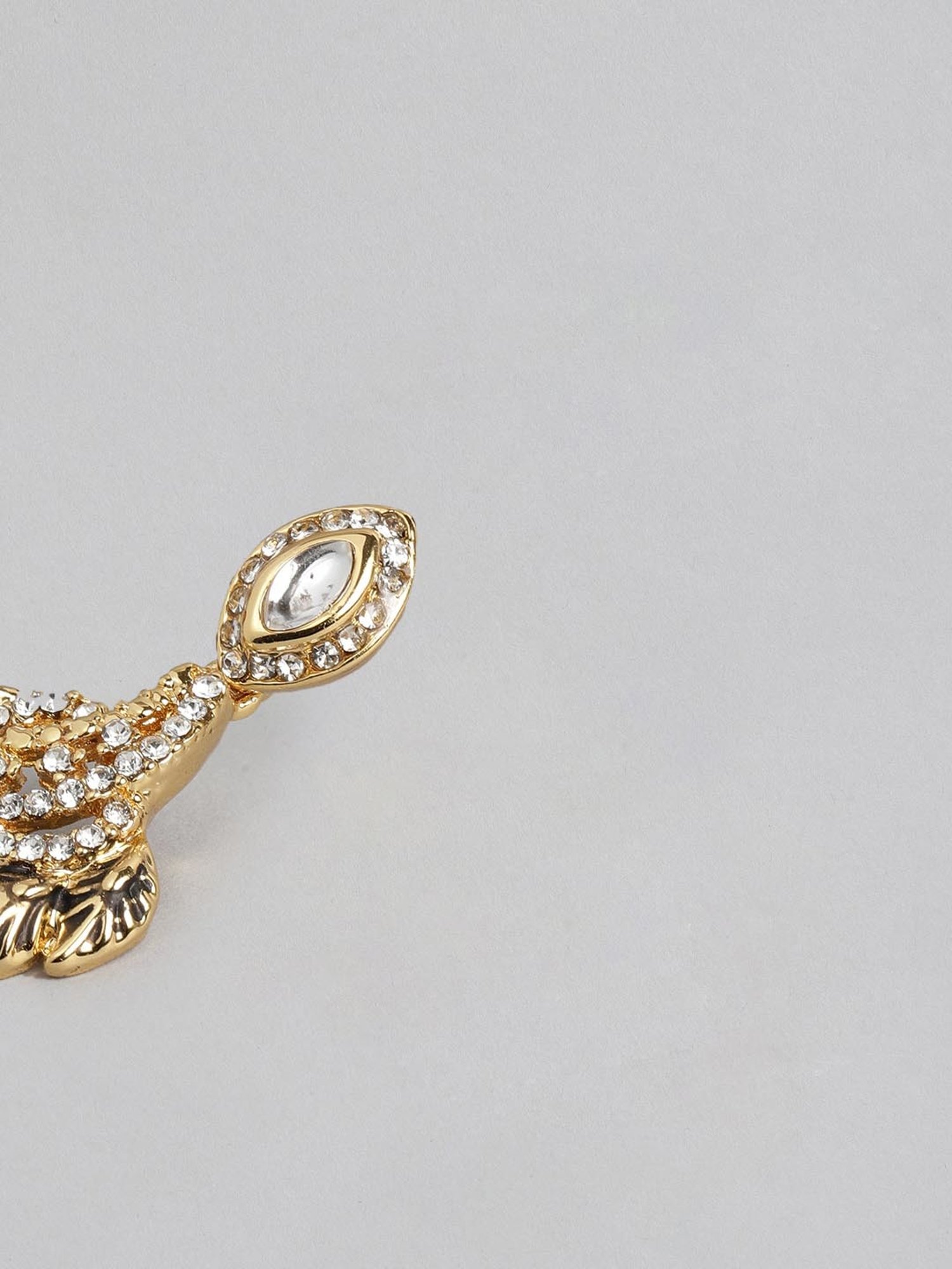 Estele Gold-Tone Traditional Antique Kundan Necklace Set for Women