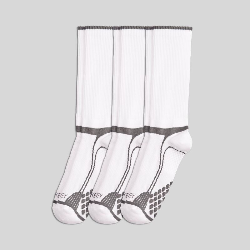 Jockey Generation™ Men's Diamond Cushion Comfort Friction Free 3pk Athletic Crew Socks - White/Charcoal Gray 7-12