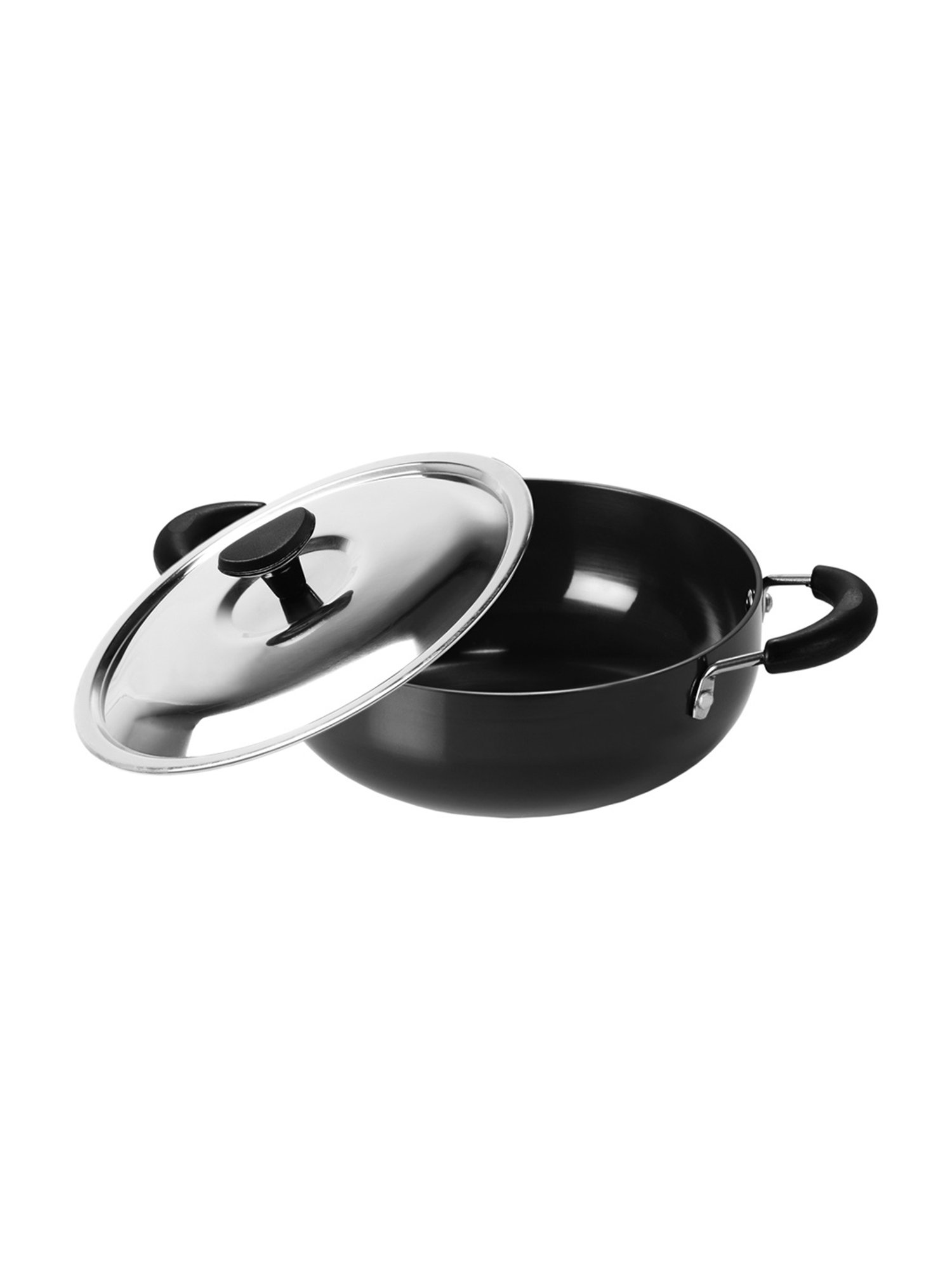 JUDGE Everyday Black Aluminium 20 cm Deep Appachatty With Lid (0.8 L)
