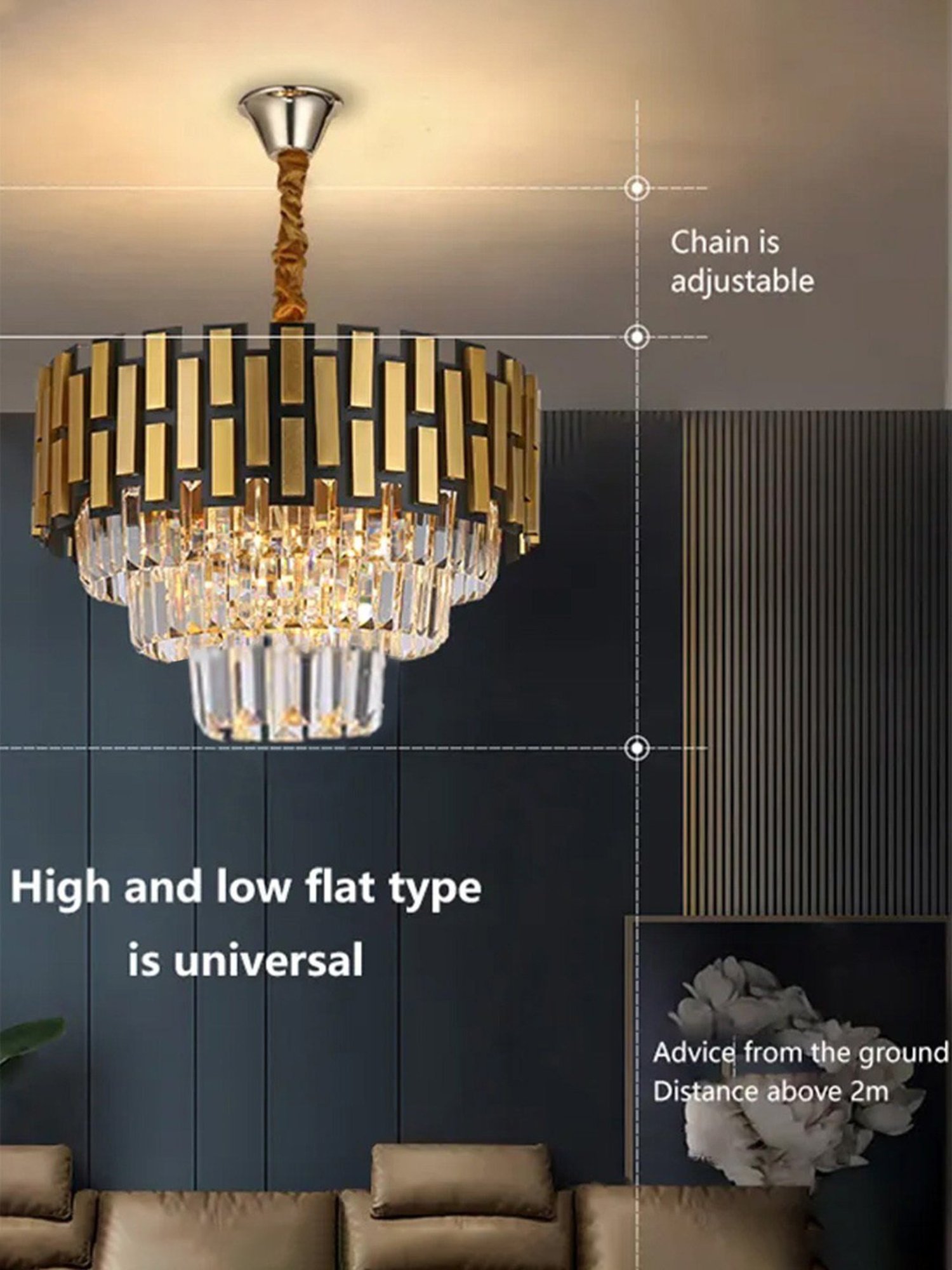 Homesake Gold Metal Crystal Chandelier