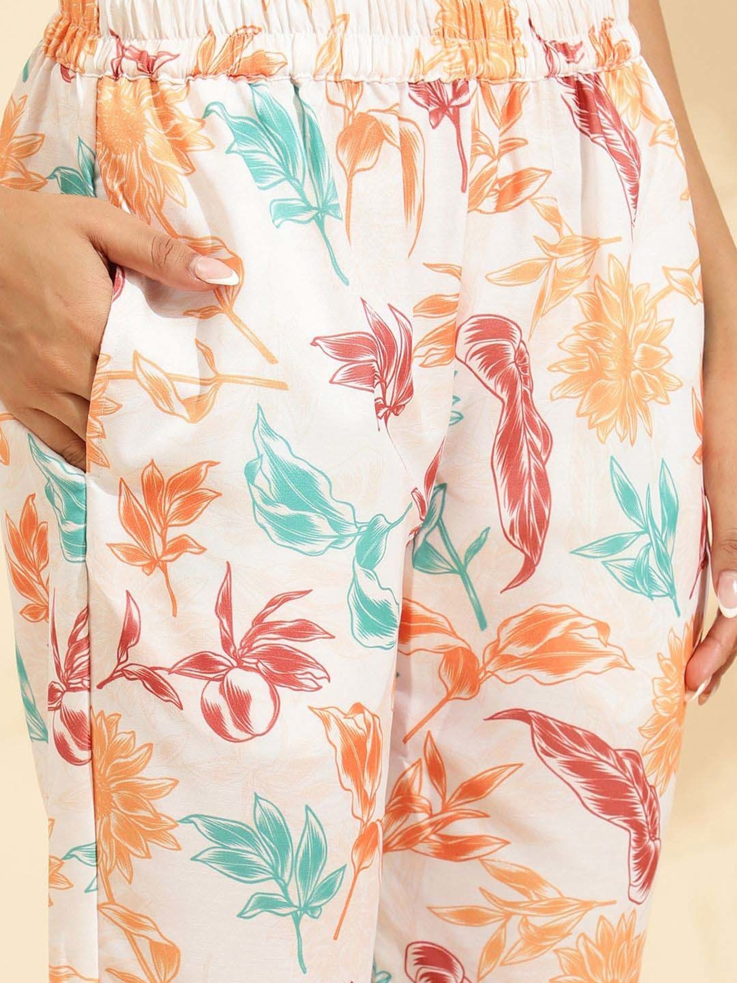 Sringam White Printed Co-Ord Sets