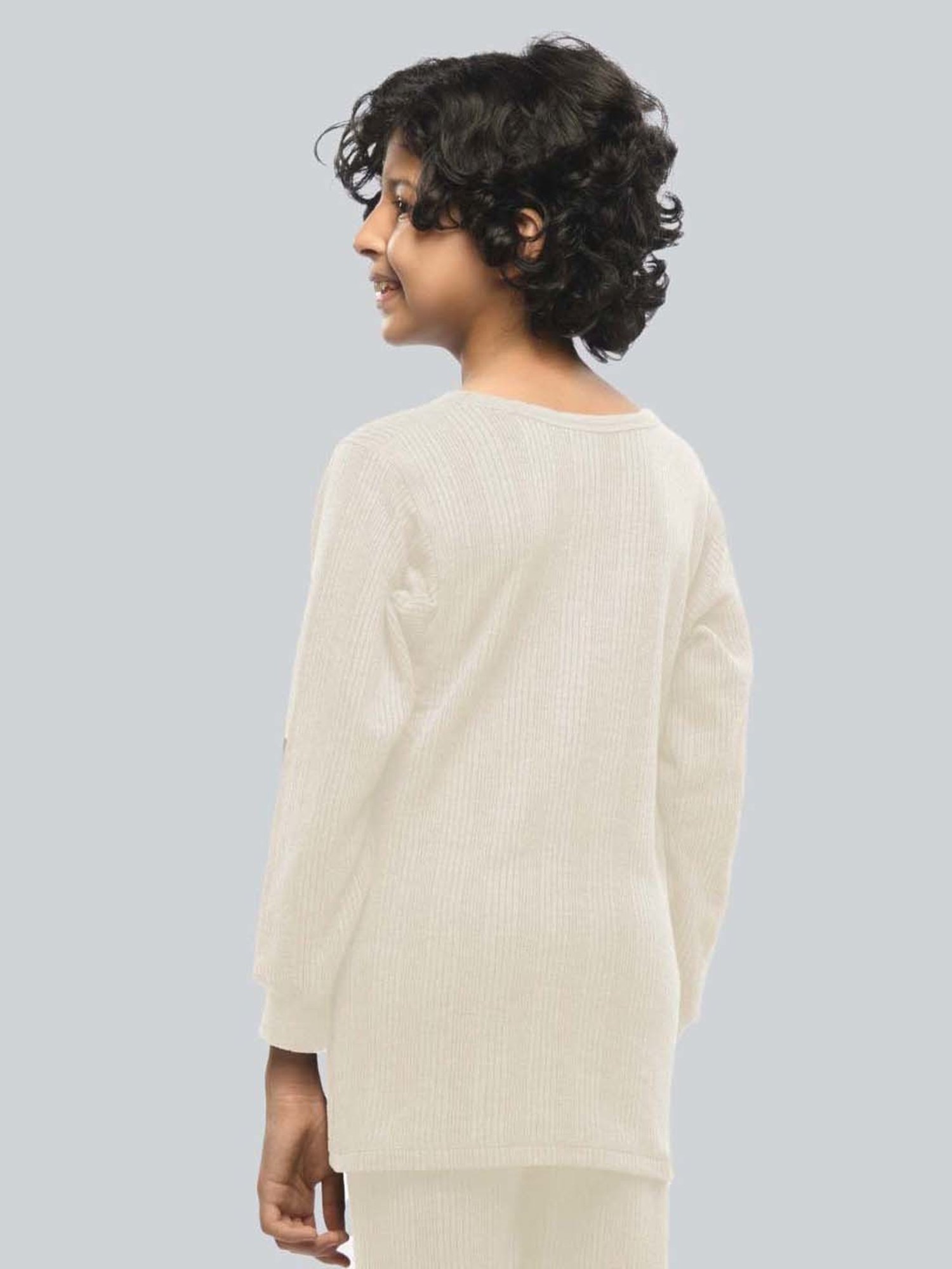 LUX Inferno Kids White Skinny Fit Full Sleeves Thermal Top (Pack of 2)