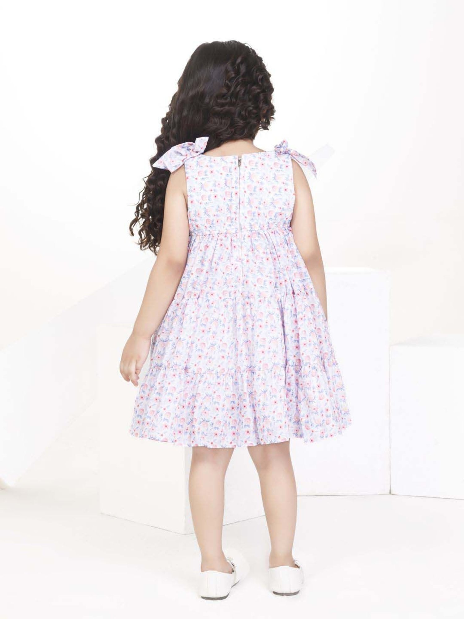 Peppermint Girls White Floral Dress