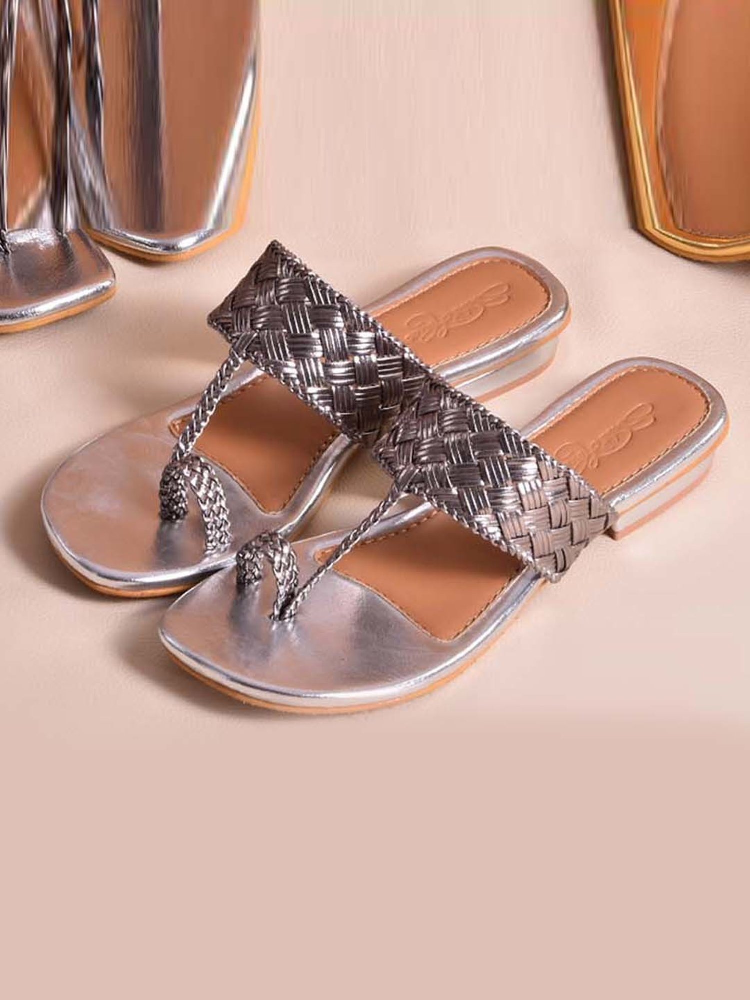 Sole House Women's Silver Toe Ring Sandals