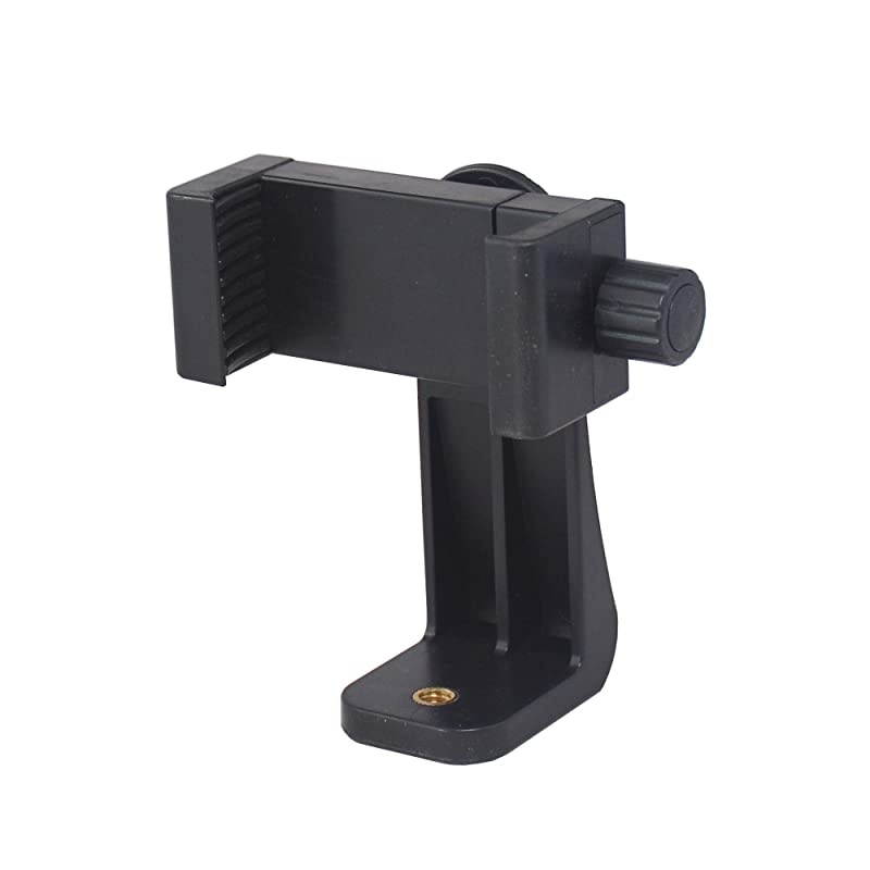 Phone Tripod Mount Adapter Smartphone Remote Controller Smartphone Holder Clip for iPhone Samsung and All Cell Phones Rotates Vertical Horizontal Adjustable Clamp Selfie Stick Monopod