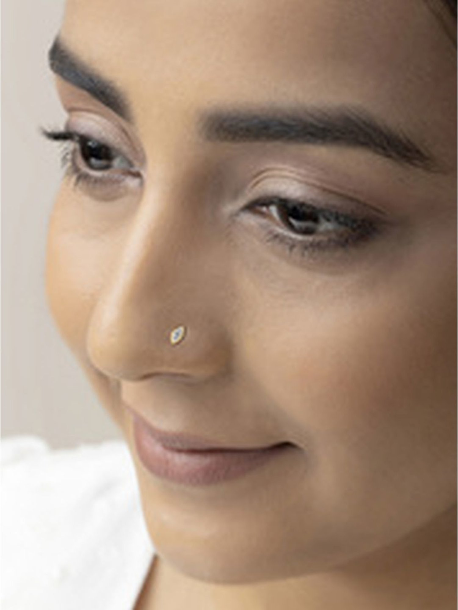 March by FableStreet 18k Gold-Plated 92.5 Sterling Silver Marquise Nosepin for Women