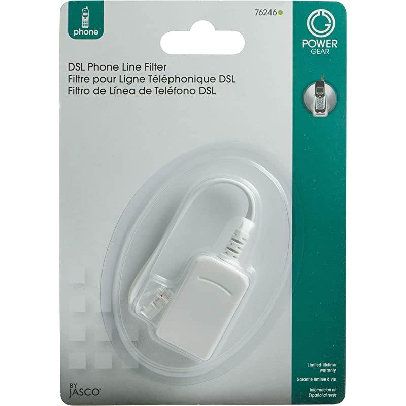 Phone Line Dsl Filter One Device Male to Female 1 Line Noise Filter for Answering Machines Telephones or Fax Machine White 76246