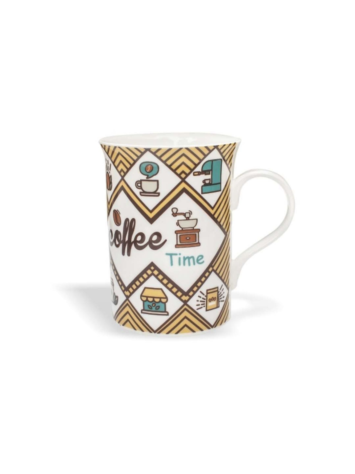 Clay Craft Multicolor Ceramic Milk Mugs (340 ml) - Set of 1