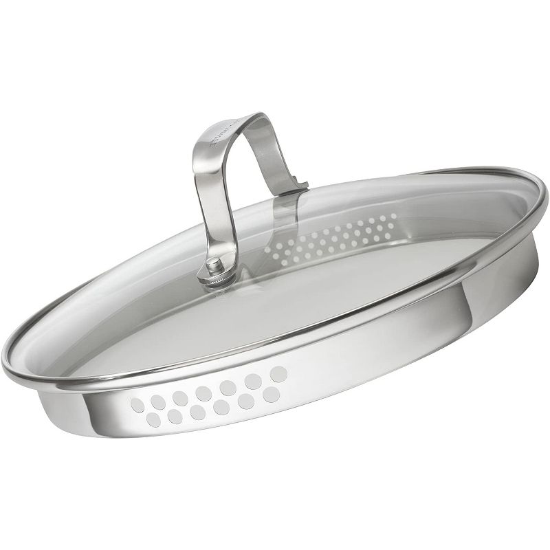 Emeril Lagasse Stainless Steel Versatile 3 Quart Cooking Sauce Pan with Easy Pour Spout and Convenient Straining Lid (2 Pack)