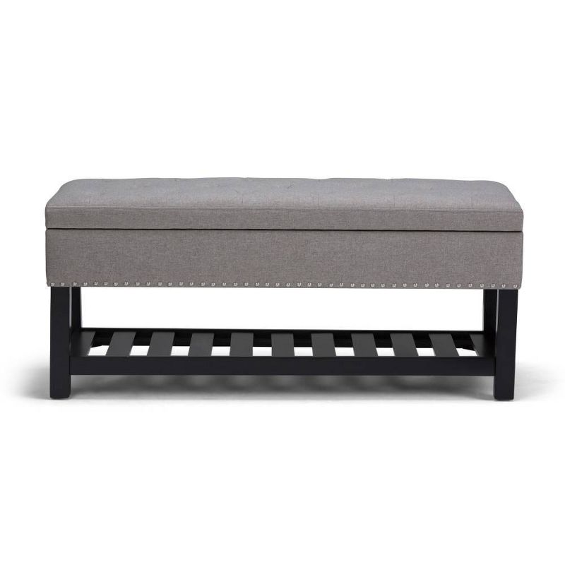 43" Riley Storage Ottoman Bench Dove Gray Linen Look Fabric - WyndenHall