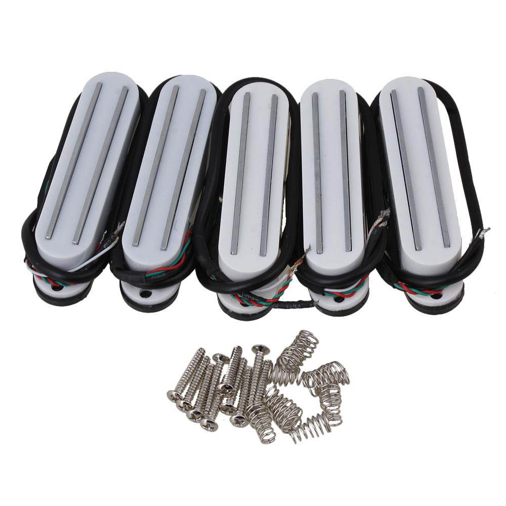 BQLZR 4 Wire Dual Coil Magnetic Dual Rail Humbucker Electric Guitar Pickup Set of 5