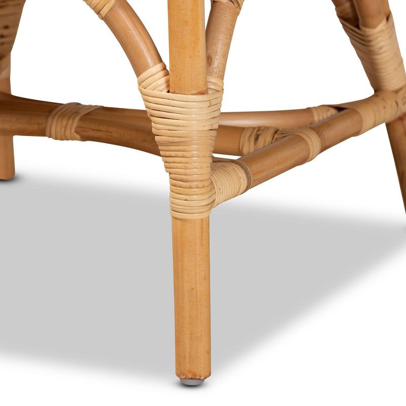 Sonia Rattan Chair Natural/White - Baxton Studio