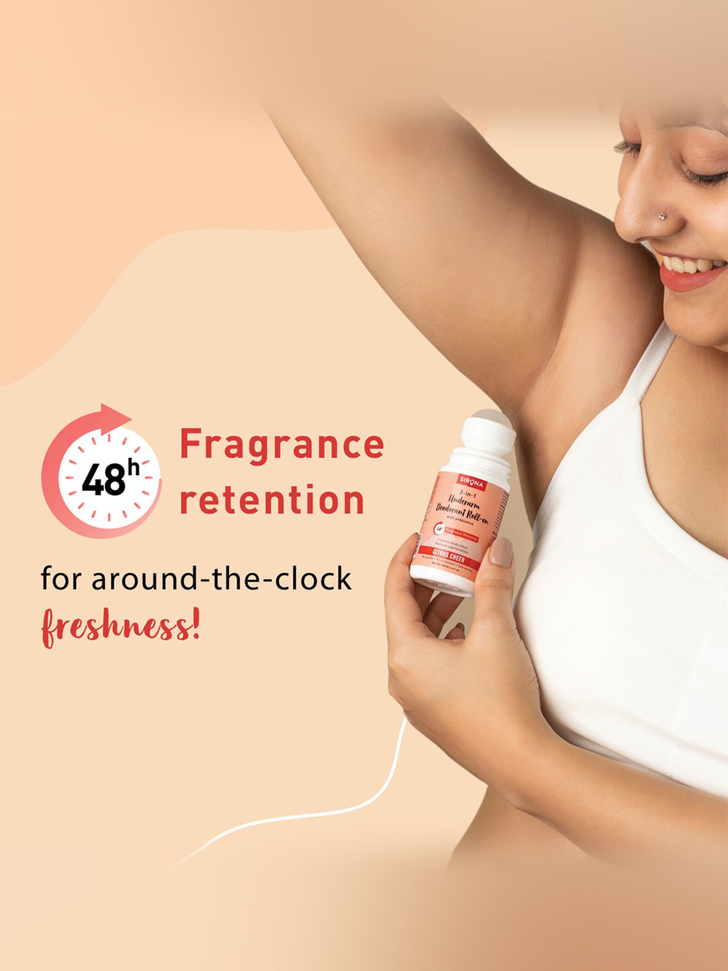 Sirona 2-in-1 Underarm Deodorant Roll On - 50 ml