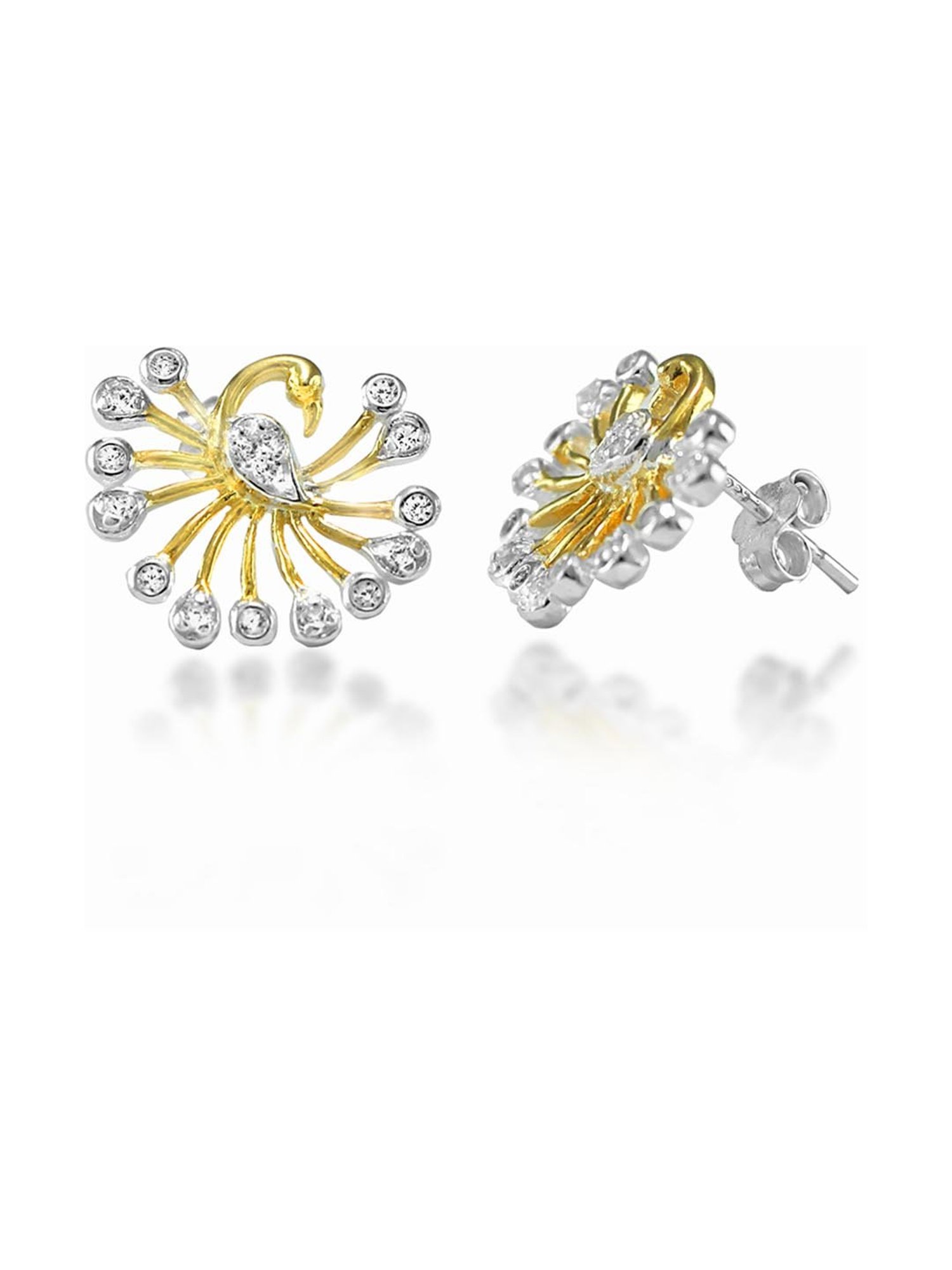 Taraash 92.5 Sterling Silver Peacock Earrings for Women