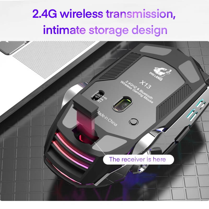 E-sport X8 Wireless Charging Gaming Mouse Mute Luminous Mechanical Mouse