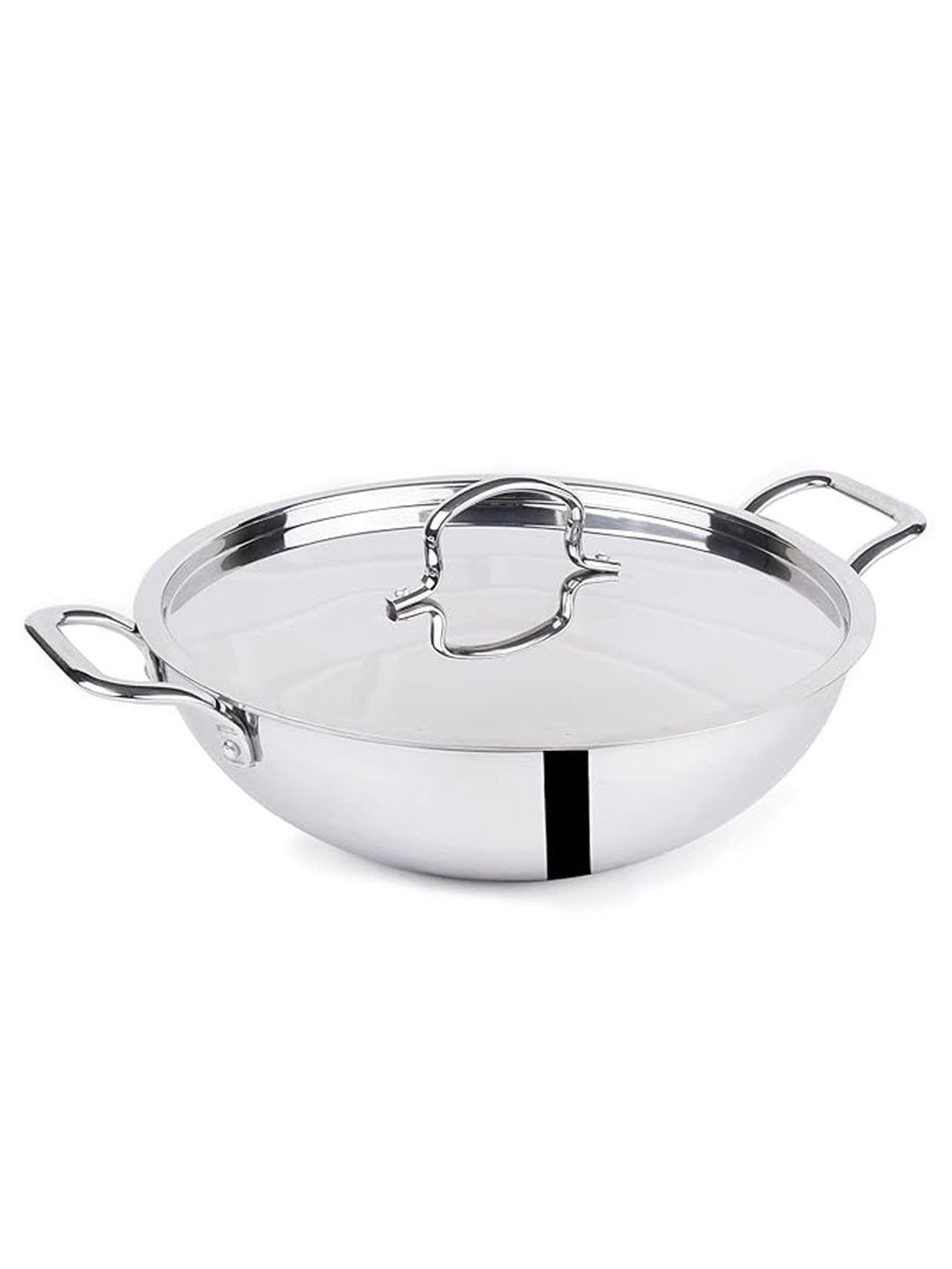 The Indus Valley Silver Triply Stainless Steel Kadai