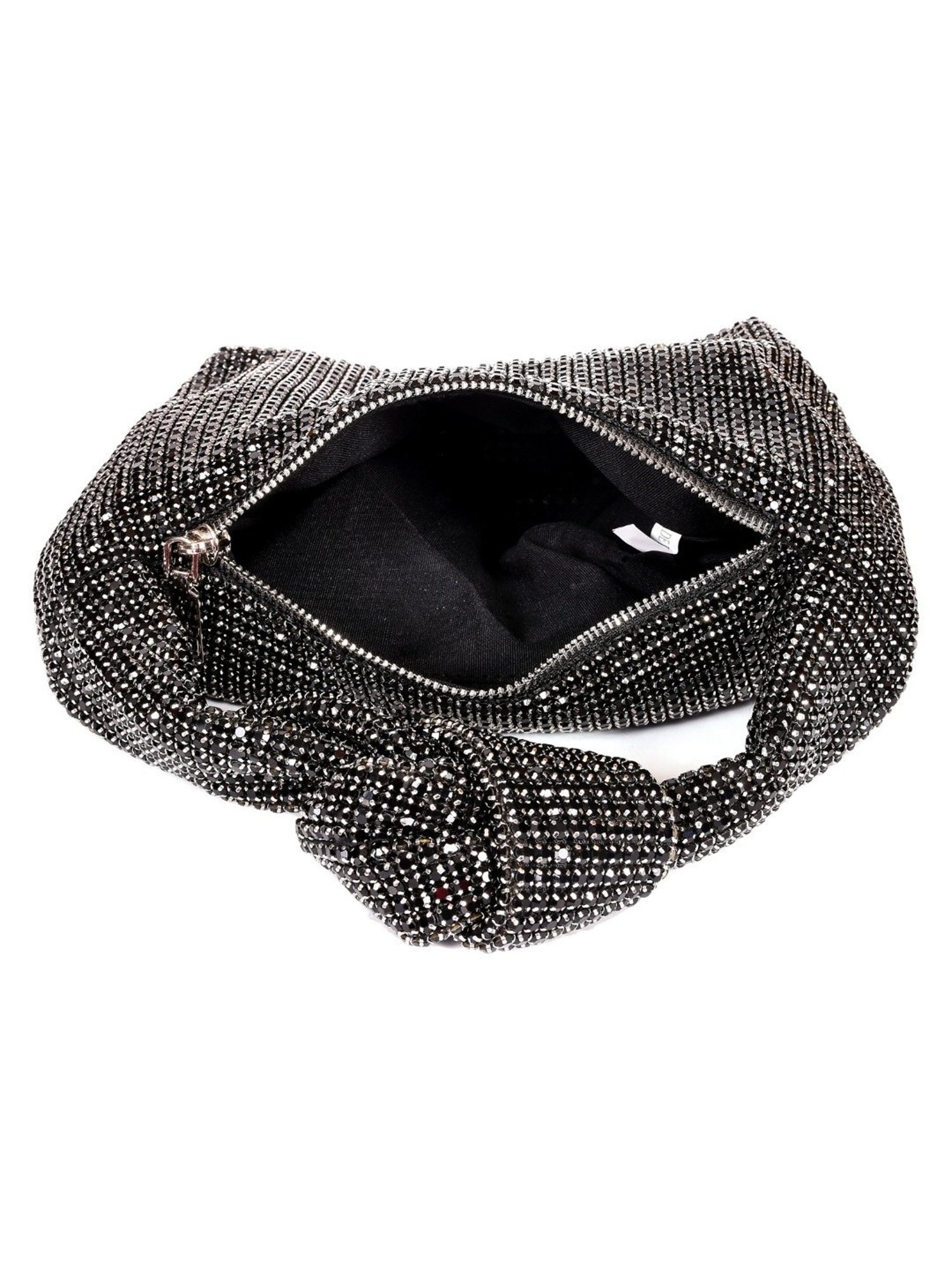 SASSORA RIM Black Leather Embellished small Handbag