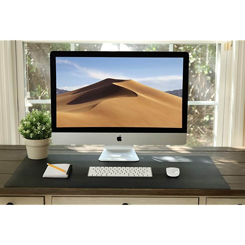 Leather Desk Pad 36 x 20  Office Desk Mat Waterproof Black Large Mouse Pad and Writing Surface Top of Desks Protector Wide DualSided PU Leather Blotter Accessories Office Decor