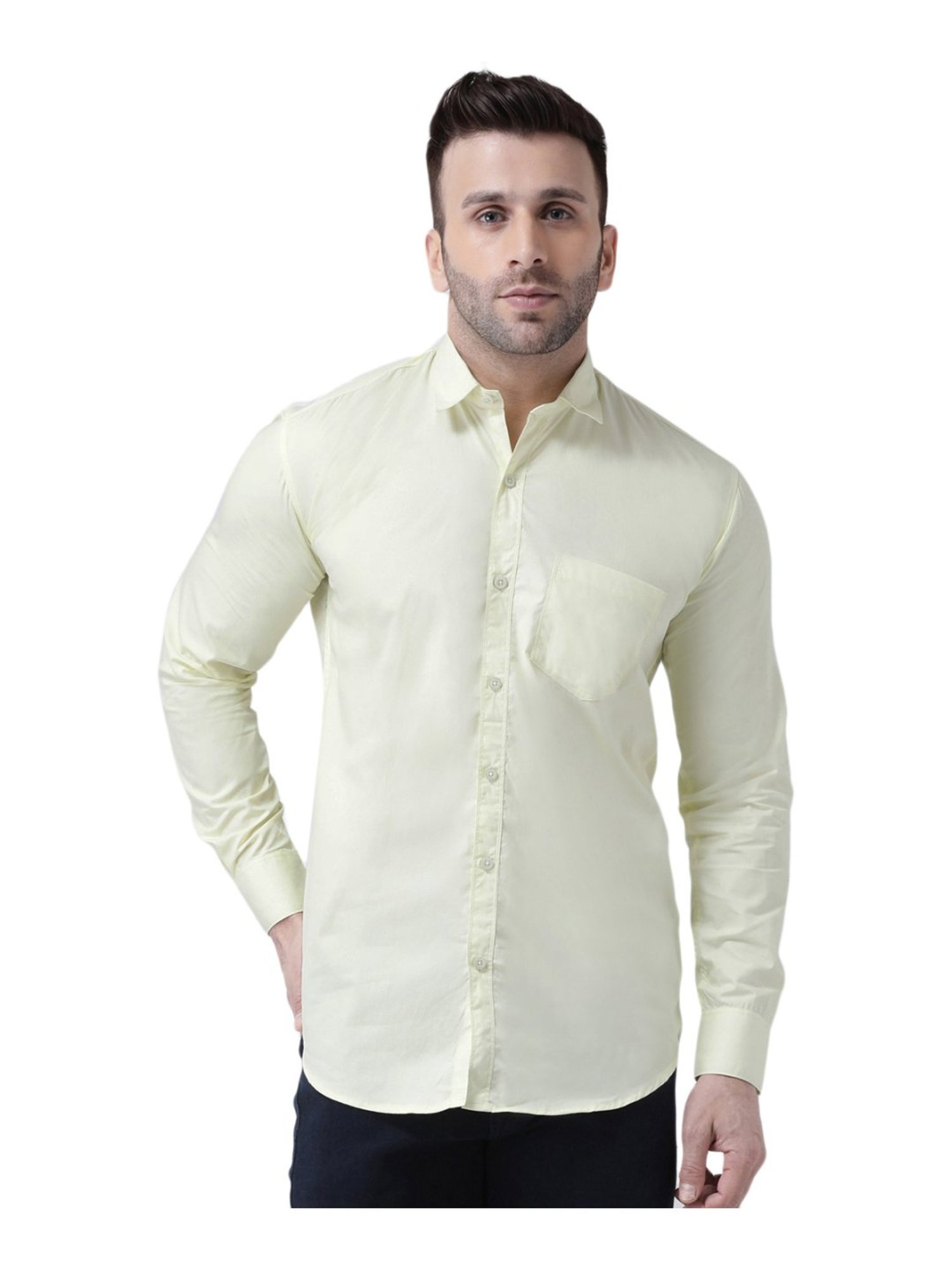 Hang Up Green Cotton Slim Fit Shirt