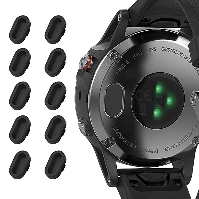 10 Pack Black Compatible Garmin Venu Charger Port Protector Silicone Antidust Plugs Caps Anti Dust Plug for Garmin InstinctFenix 6 6S 6X