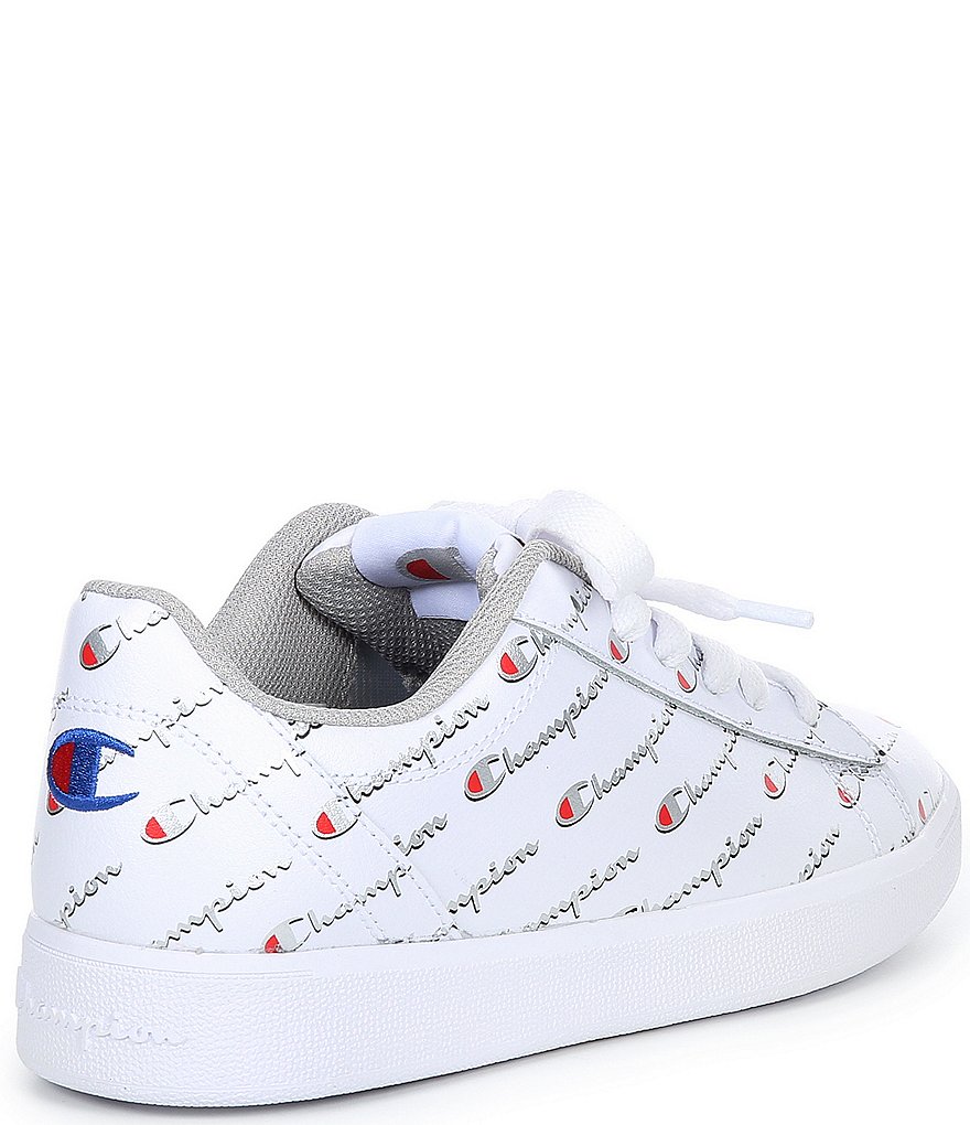 Champion Women's Pure Script Logo Leather Lifestyle Sneakers