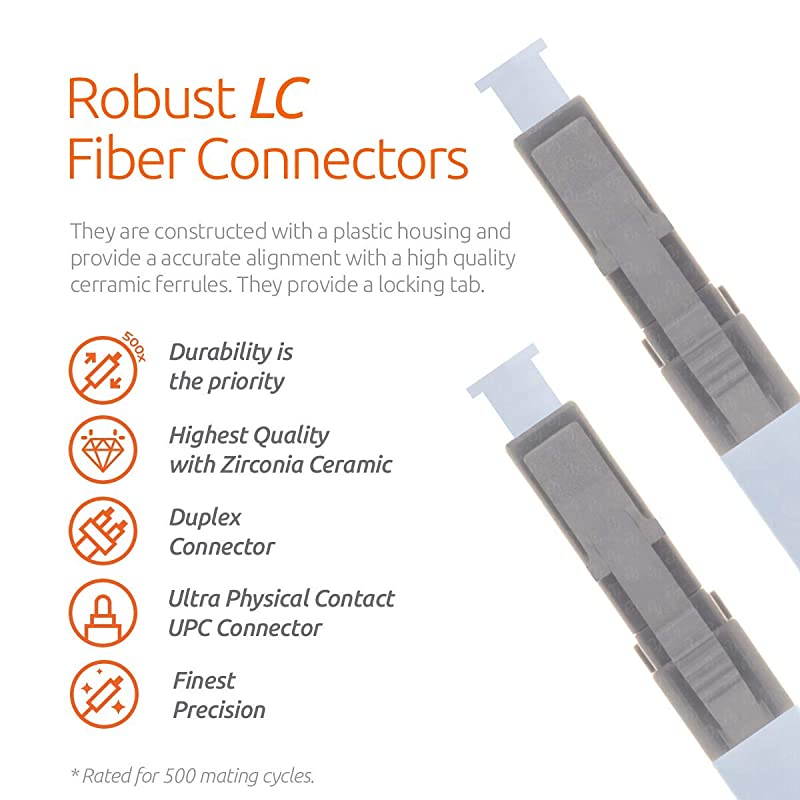 LC to ST Fiber Patch Cable Multimode Duplex 1m 328ft 50125um OM2  PureOptics Cable Series