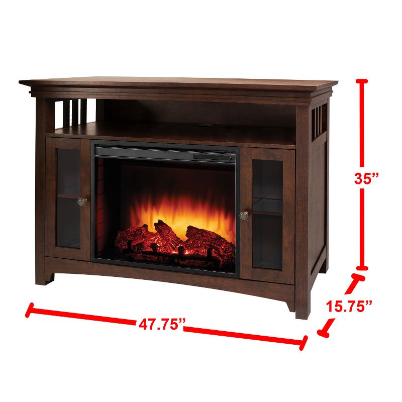 Wyatt 48" Media Fireplace Burnished Oak Brown - Muskoka