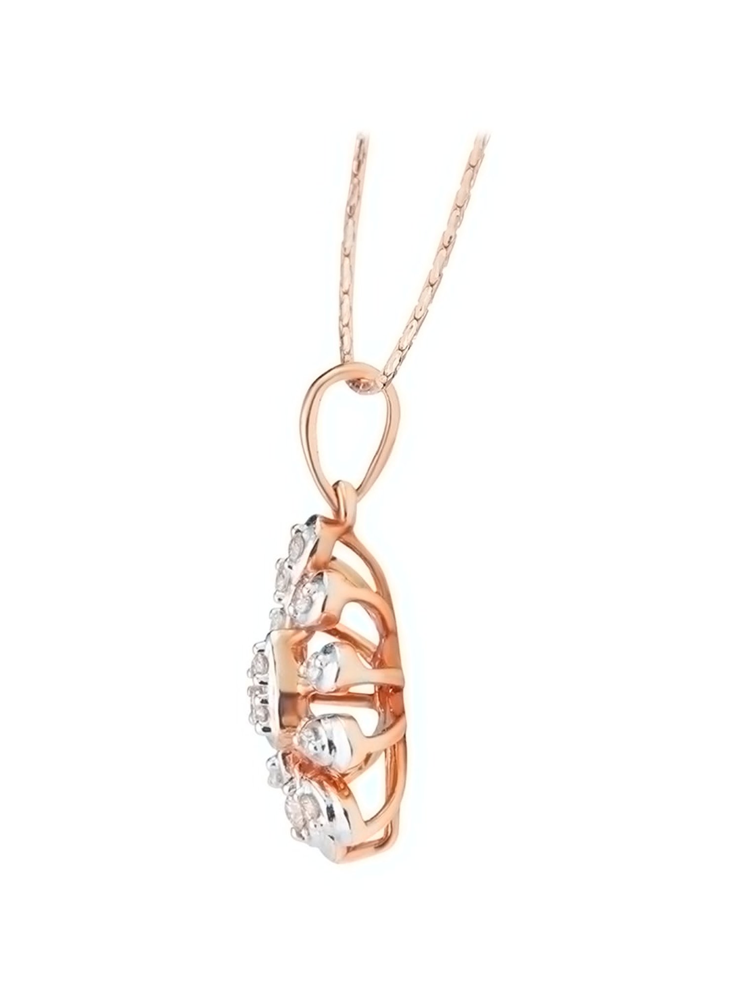 Waman Hari Pethe Jewellers 18k Rose Gold & Diamond Pendant without Chain for Women