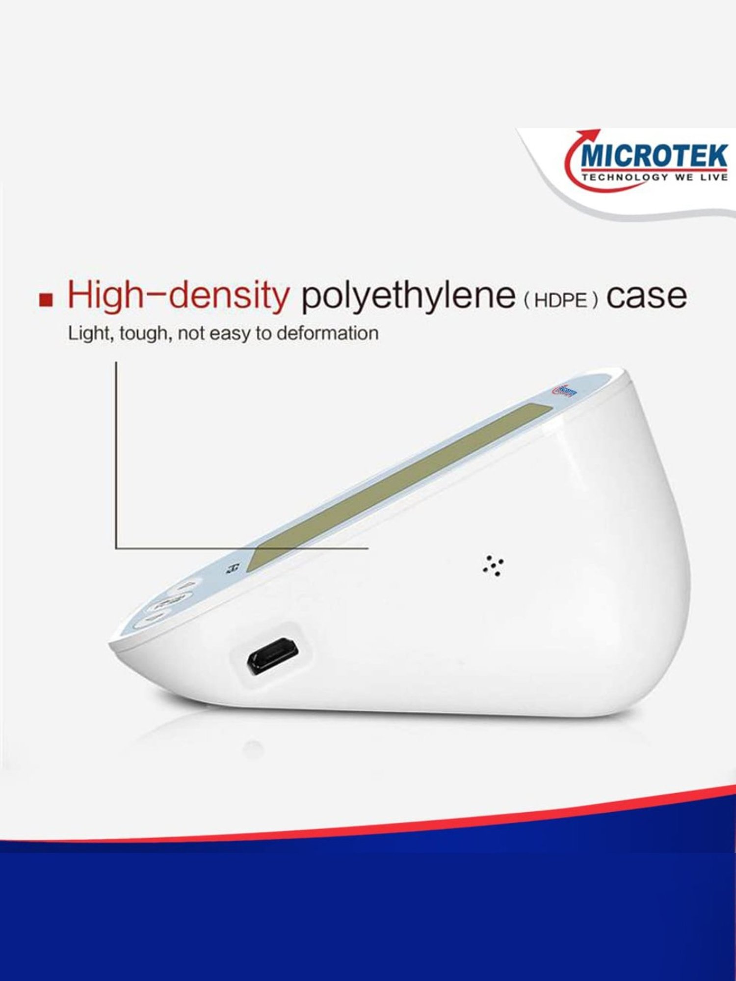 Microtek KF-65A Voice Broadcast Upper Arm Blood Pressure Monitor with USB Charging (White)