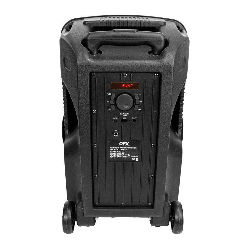 QFX PBX-1211 12" Rechargeable PA Speaker +TWS-Bluetooth +USB/SD/FM +APP CONTROL