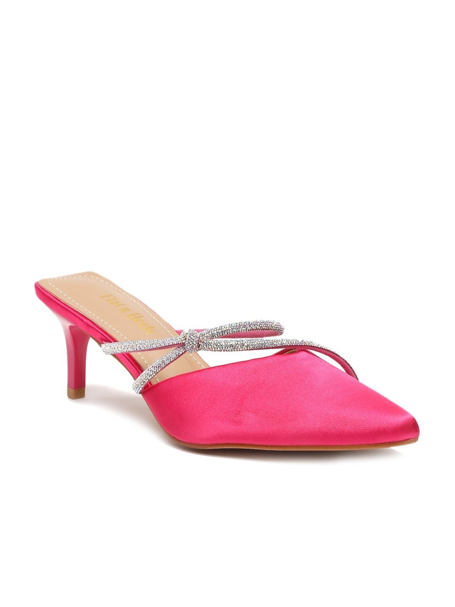 Flat N Heels Women's Pink Mule Stilettos