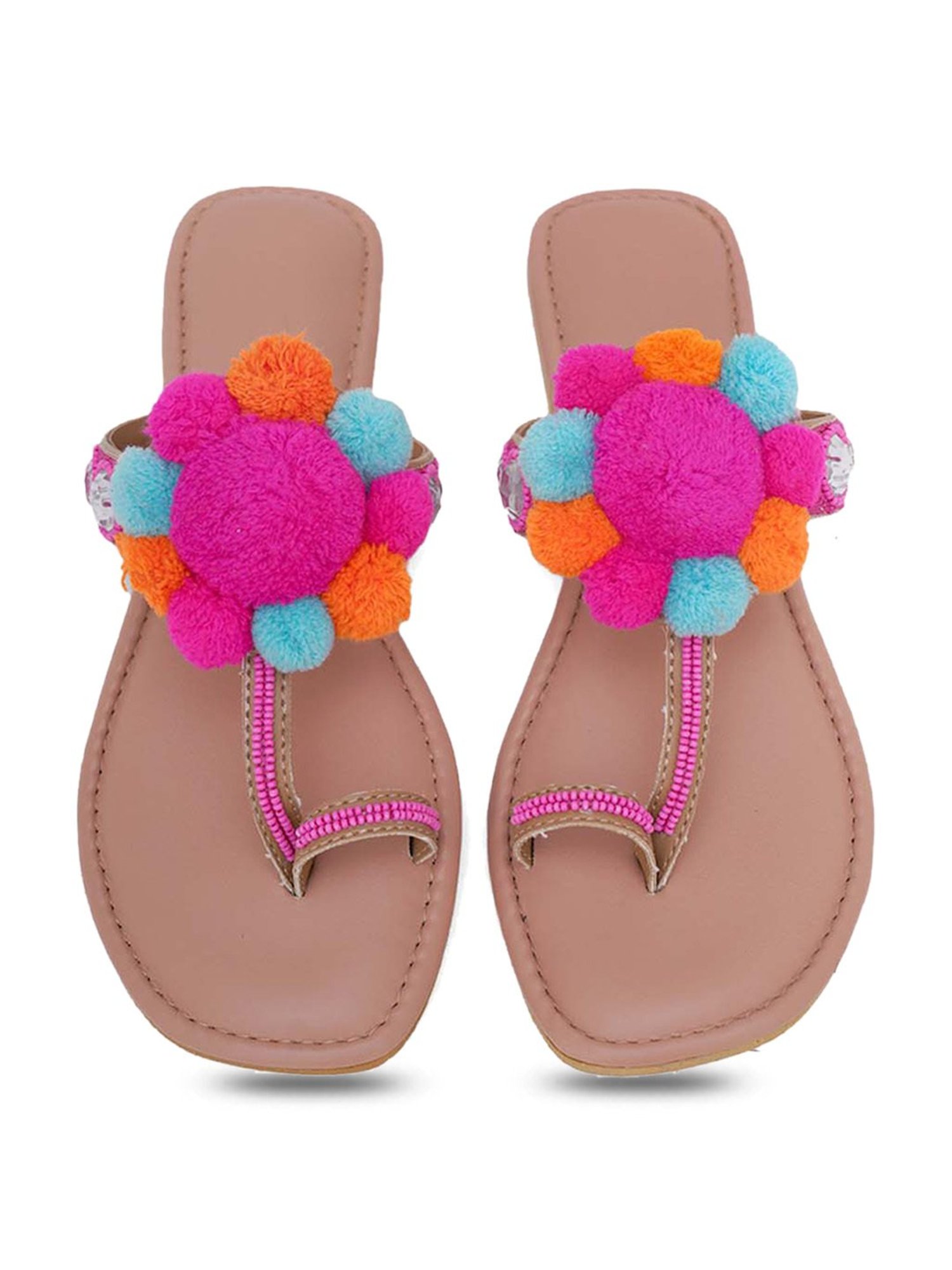 Sole House Women's Pink Toe Ring Sandals