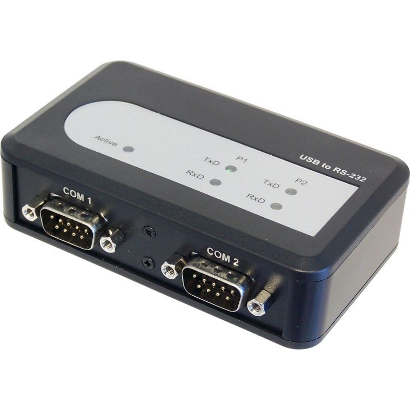 SIIG ID-SC0611-S1 2-Port Industrial USB to RS-232 Serial Adapter Hub