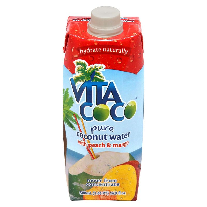 Vita Coco Pure Coconut Water Peach - 16.9 fl oz Carton