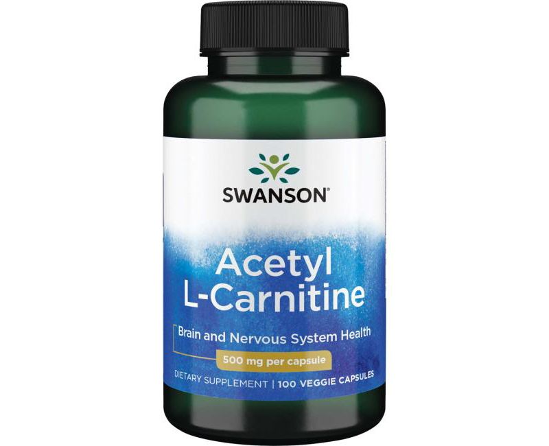 Swanson Acetyl L-Carnitine 500 mg 100 Veggie Capsules.