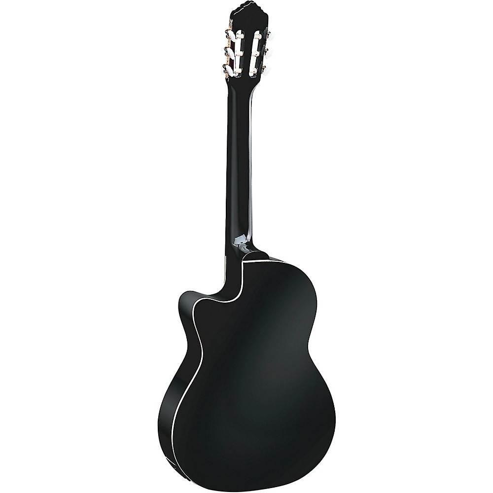 Ortega Family Series Pro RCE145BK Thinline Acoustic-Electric Nylon Guitar Gloss Black