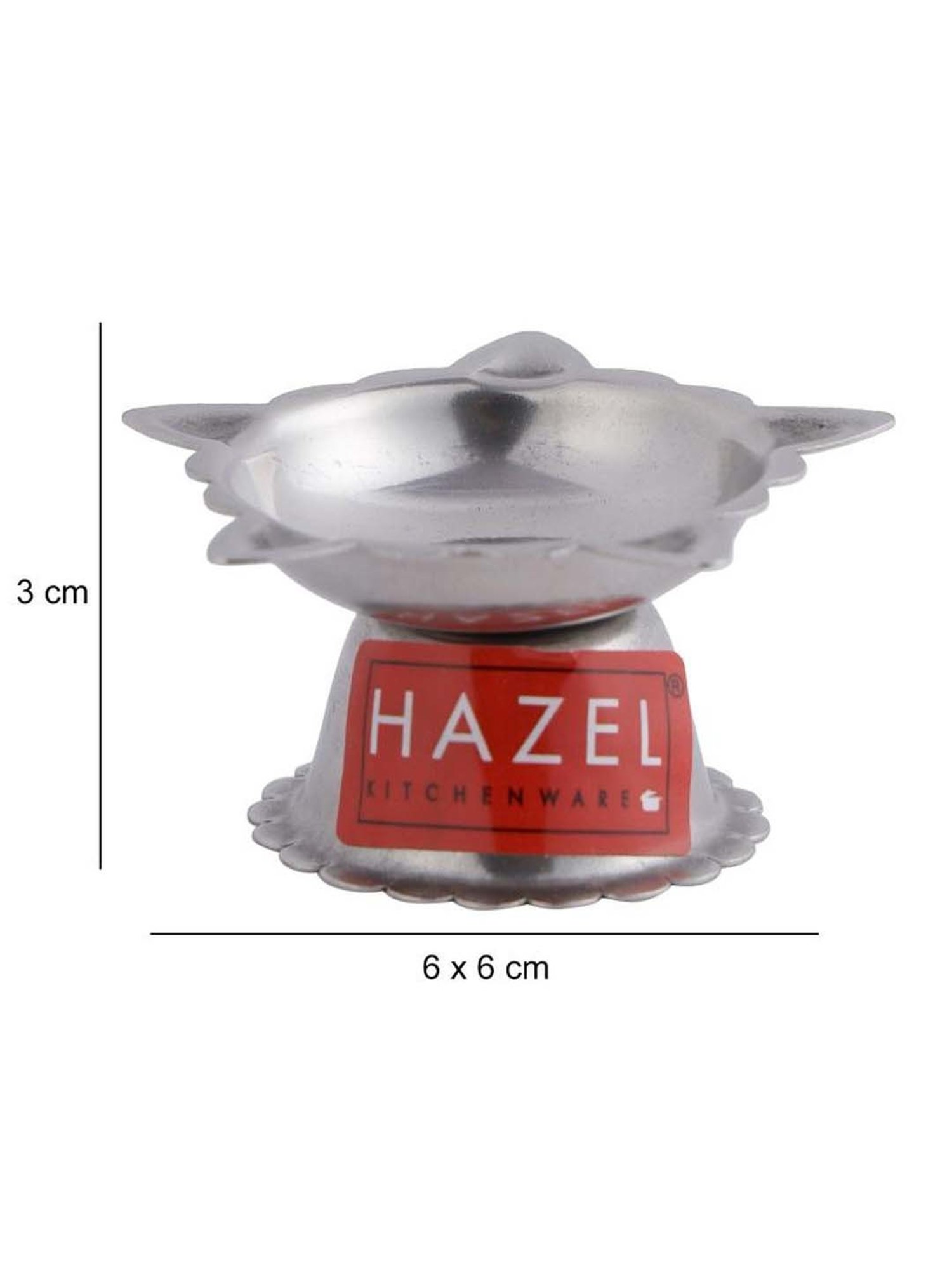 Hazel Silver Stainless Steel Panchwati Diya For Puja - Set of 2