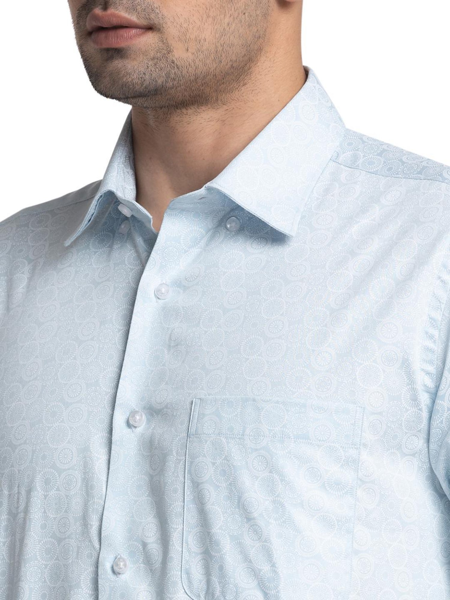 Raymond Blue Contemporary Fit Printed Shirt