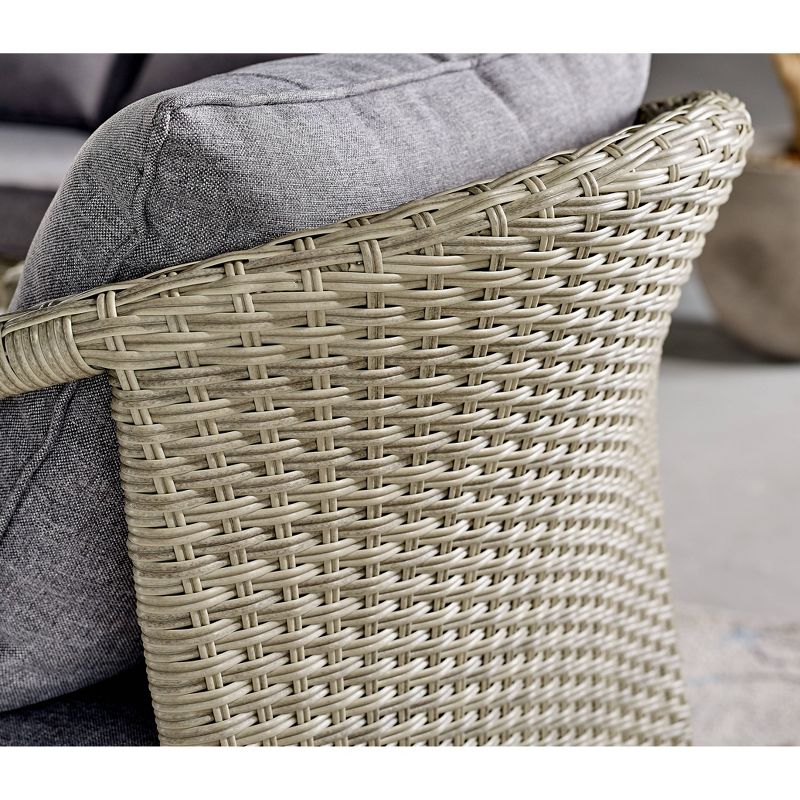 4pc All-Weather Wicker Windham Outdoor Conversation Set Gray - Alaterre Furniture