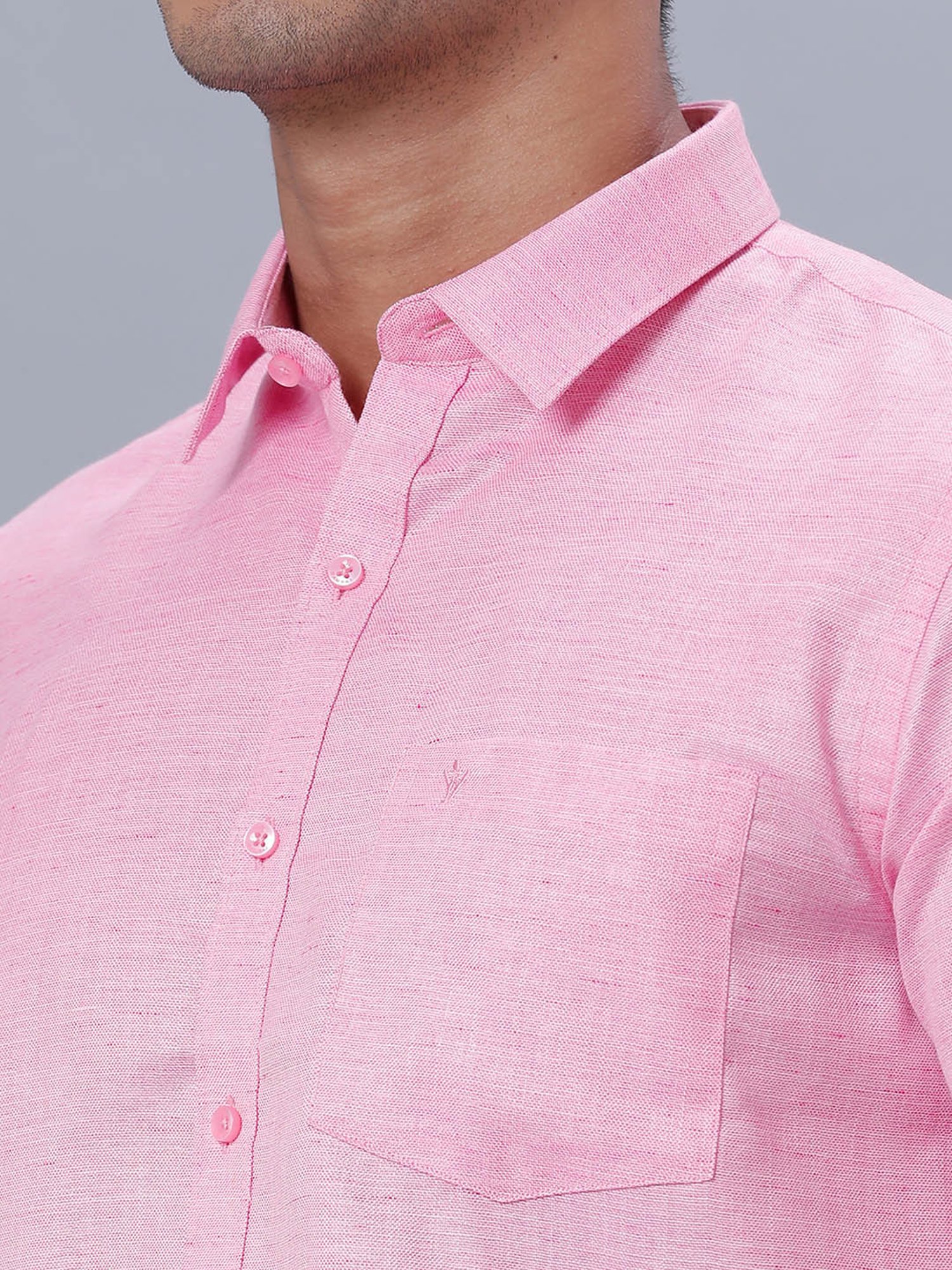 Ramraj Pink Cotton Regular Fit Shirt