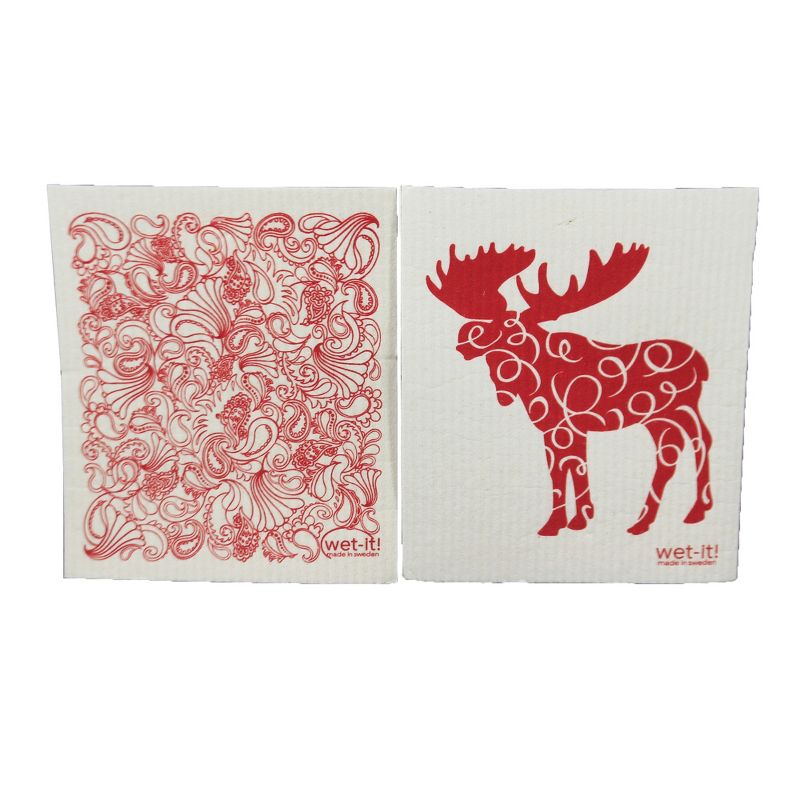 Swedish Dish Cloth 7.75" Thanksgiving Fall Set / 4 Dishcloth Kitchen Clean Up  -  Dish Cloth