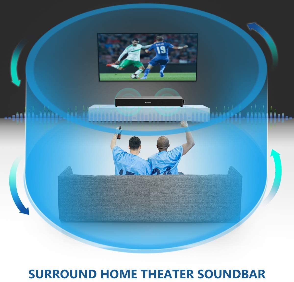 Upgrade Version; 3D Surround Sound Bar, 5.0 Soundbar for TV Portable Soundbar Home Theater Soundbar Wireless & Wired Bluetooth Sound Bars with Remote Control for TV Tablets Cell Phone