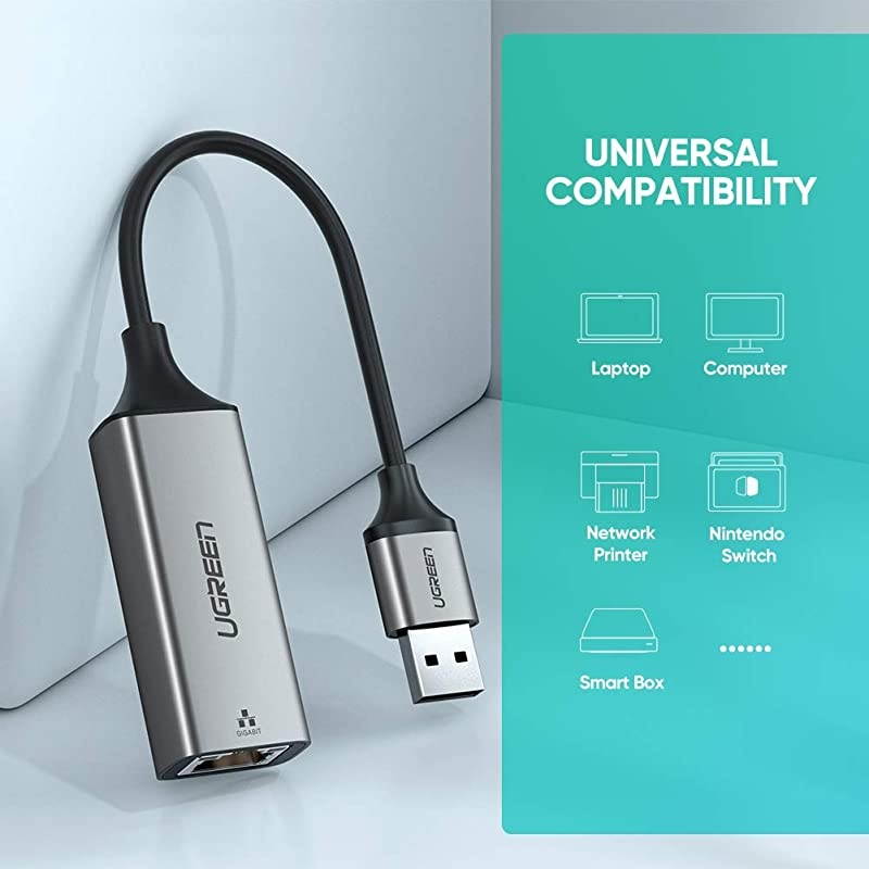 USB Ethernet Adapter Aluminum USB 30 to Network Gigabit RJ45 LAN 101001000 Mbps Adapter Converter Compatible for Nintendo Switch MacBook Mac Pro Mini iMac XPS Surface Pro Notebook PC
