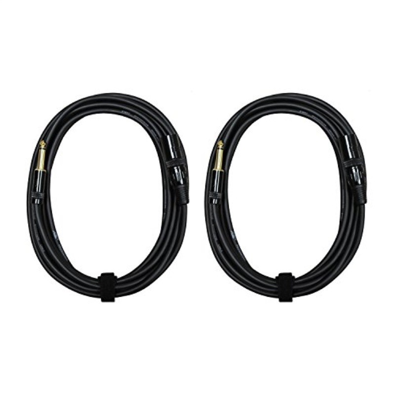 audio 2000s e05125p2 1/4" ts to xlr male 25 feet audio cable 2 pack