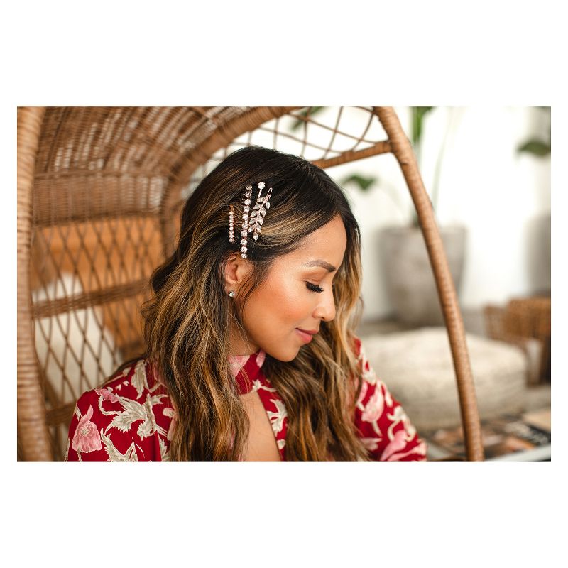 Sincerely Jules by Scünci Crystal Leaf Jeanwire Barrette  - 6cm