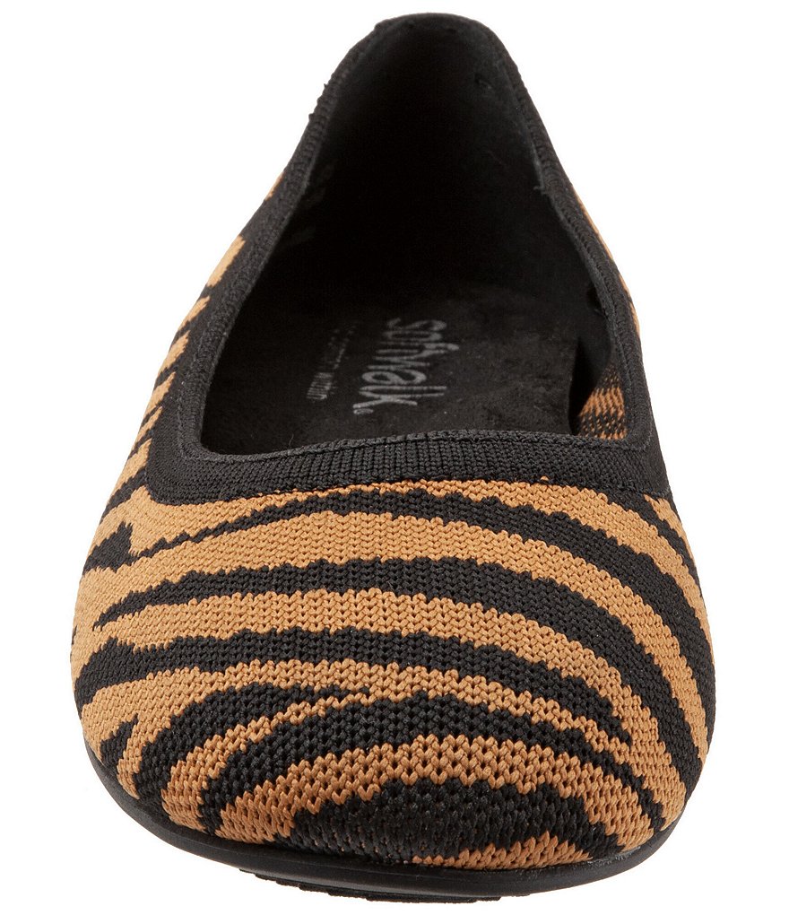SoftWalk Sonora Tiger Print Knit Ballerina Flats